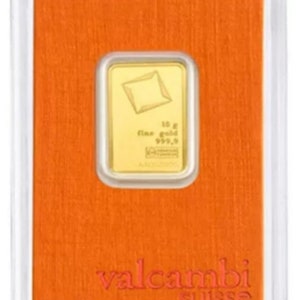 10 GRAM VALCAMBI SUISSE Gold Bullion Bar 999.9 Of Fine Gold In Sealed Assay "Free Gift" 1 oz Silver Bar Or 1 oz Silver Coin With Purchase