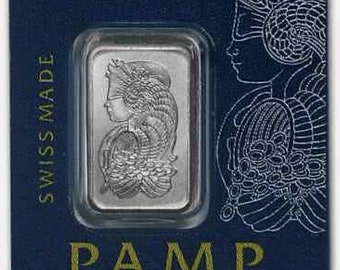 1 Gram PAMP Suisse Platinum Bar: 999.5 Fine Platinum In Assay Card