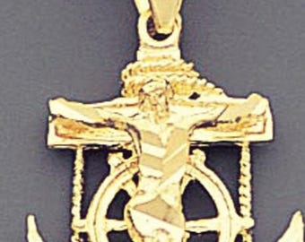10k Solid Yellow Gold Cross Pendant - Religious Jewelry Free Engraving If Requested