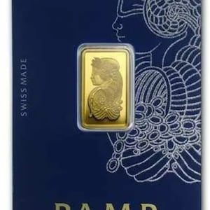 PAMP Suisse 5 Gram GOLD Bullion Bar 999.9 Of Fine Gold Sealed In Assay Card For Coin Collector's And Investor's Birthday Gift Christmas Gift
