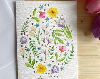 Illustrated watercolor Easter card | handmade cards | greeting cards | watercolor cards