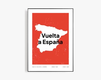 Vuelta a España - Modern Red Cycling Poster Art / Best Gift For Cyclist