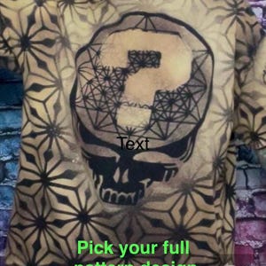 ブリーチダイ グレイトフル・デッド スーパーマリオブラザーズ Tシャツをカスタマイズ：神聖幾何学Tシャツ、64面スターテトラヘドロン、1アップマッシュルーム