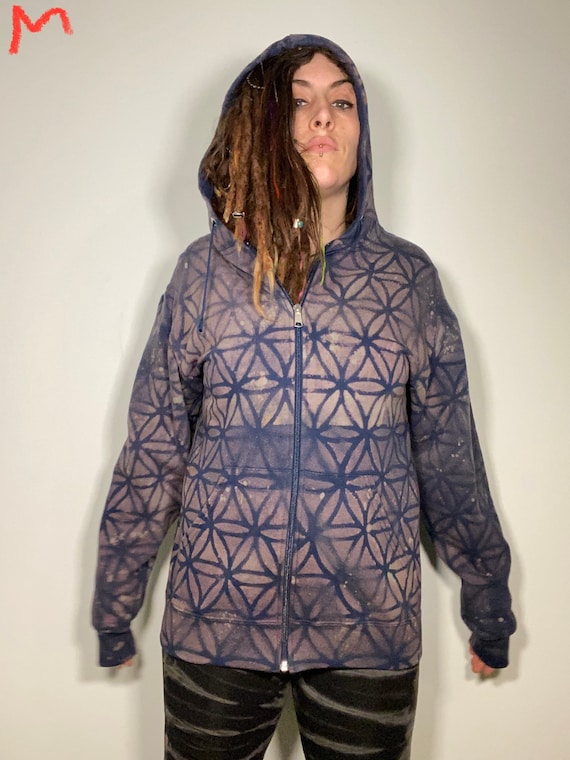 Made to Order Zip up Hoodie Sacred Geometry Clothing Flower of Life Sweatshirt Festival Outfit Custom Comfy Fleece Long Sleeved Shirt Etsy