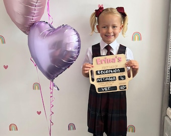 Personalisiertes Schild für den ersten Schultag | Hölzernes Meilenstein-Andenken | Hochzeitsgeschenk | Schule Fotorequisite | Neues Schuljahr UK