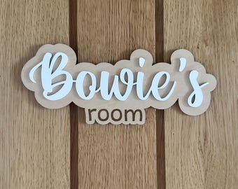 Personalisierte Holz Namensschild | Benutzerdefinierte Kinder Schlafzimmer Türschild | Kinderzimmer Wand Dekor GeschenkK