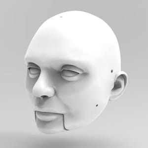Calm Man With Long Forehead Marionette Head STL File - Digital File For 3D Printing | DIY Marionette For Professional Acts | Home Decoration