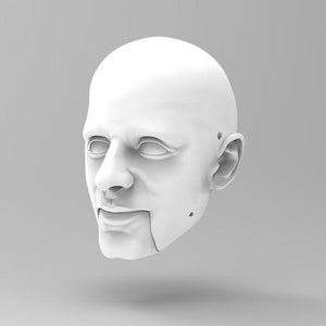 Man with a High Forehead Marionette Head STL File - Digital File For 3D Printing | DIY Marionette For Professional Acts | Unique Decoration