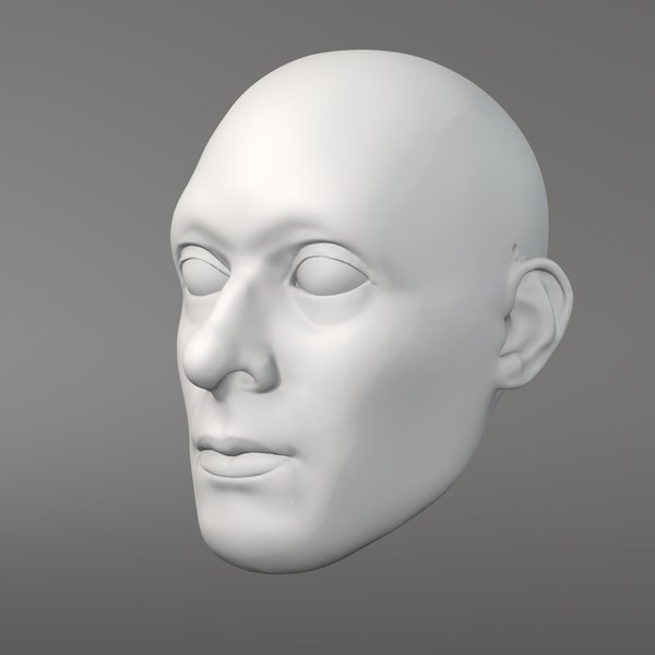 Calm Man Marionette Head STL File – 3D Printing DIY Puppet (Digital File)