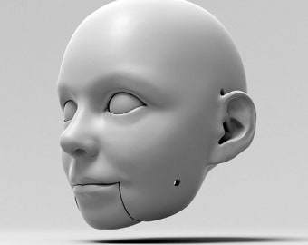 Teenager Girl Marionettenkopf STL-Datei - Digitale Datei für den 3D-Druck | Bauen Sie Ihre eigene Marionette für professionelle Akte | Einzigartige Dekoration
