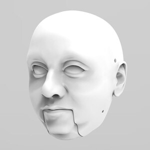 Man with Double Chin Marionette Head STL File – 3D Printing Digital File