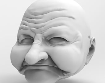 Very Old Man Marionette Head STL File - Digital File For 3D Printing | Build Your Own Marionette For Professional Acts | Unique Decoration