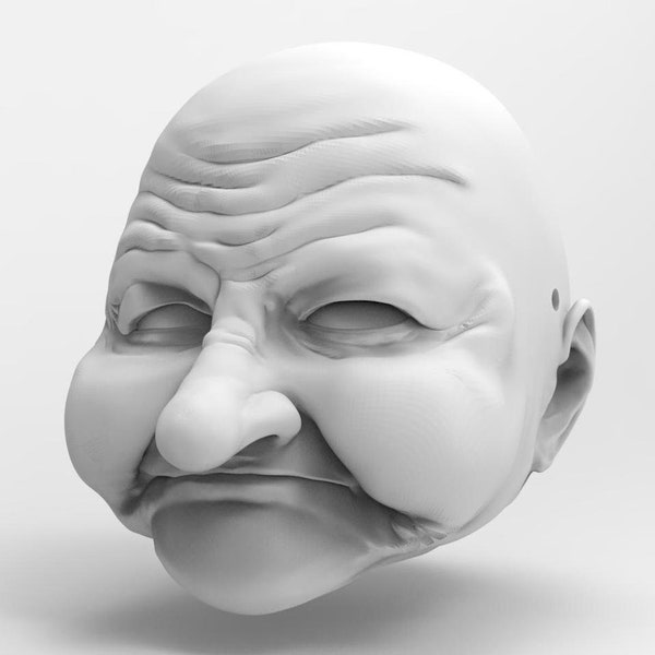 Very Old Man Marionette Head STL File - Digital File For 3D Printing | Build Your Own Marionette For Professional Acts | Unique Decoration