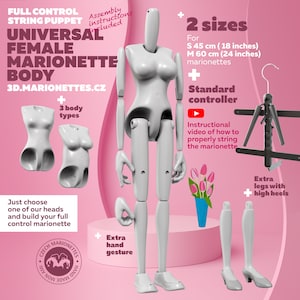 Full Control FeFemale Marionette STL File - Digital File For 3D Printing | Available In 2 Different Sizes | Professional Performance | Decor