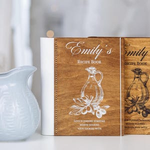 Personalized Wooden Recipe Book Binder: Custom Cookbook Journal