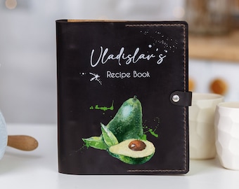 Leather Recipe Journal, Custom Cookbook, Personalized Gift