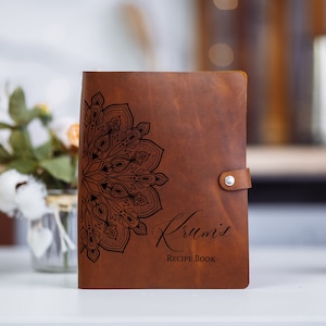 Personalized Leather Cookbook/Custom Recipe Book Binder/Family Heirloom Cook Book