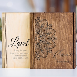 Personalized Wooden Recipe Book Binder: Custom Cook Book Gift