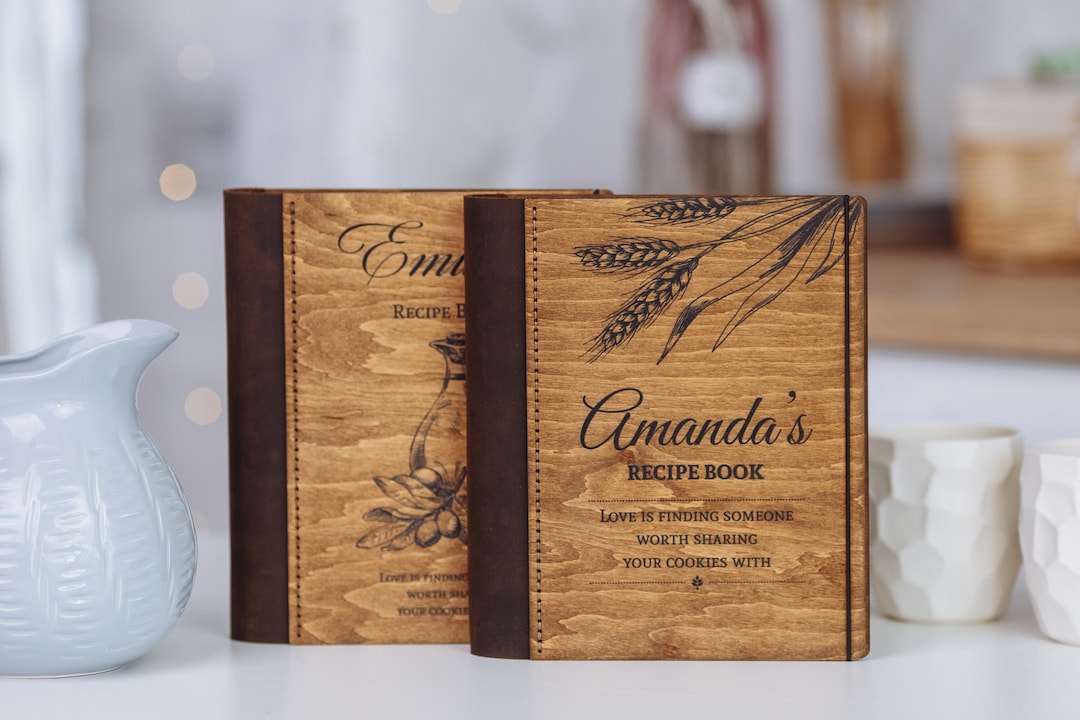 Personalized Recipe Book Binder Wooden Cookbook Mom Recipe Book - Etsy