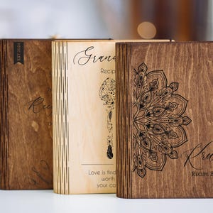 Personalized Recipe Book Binder/Wooden Cookbook/Blank Cook Book Binder