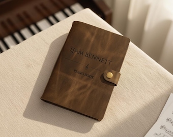 Custom Leather Songwriting Journal, Sheet Music Notebook, Personalized Lyric Book