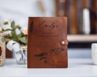 Personalized Leather Recipe Book: Custom Blank Binder