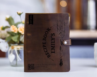 Personalized Leather Recipe Book: Family Cookbook Binder
