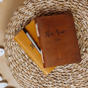 Wedding Vow Books, Personalized Vow Booklets, Leather Vow Books Set