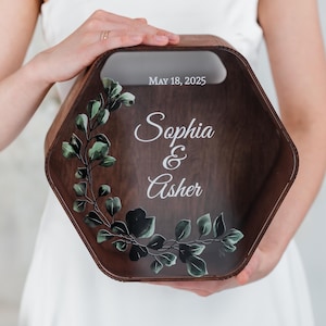 Personalized Wedding Card Box: Acrylic & Wood Keepsake