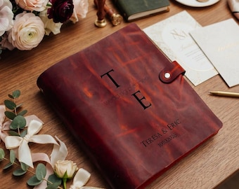 Personalized Leather Wedding Planner Binder, Refillable Wedding Planner Book, Custom Bridal Organizer, Bride to Be Gift