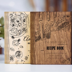 Custom Recipe Book, Wooden Recipe Binder, Personalized Gift For Mom