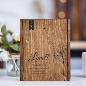 Personalized Wooden Recipe Book: Family Heirloom Cook Book Binder