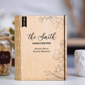 Mothers Day Gift Blank Recipe Book Wooden Custom Cookbook