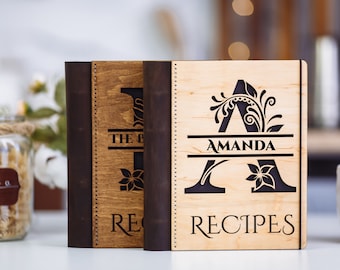 Benutzerdefiniertes Rezeptbuch / personalisiertes hölzernes Kochbuch Binder / Familienrezeptbuch