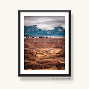 The dazzling Grand Teton Mountains covered in a veil of clouds. Photographic Print, Fine Art Photo Print, Landscape Photography.