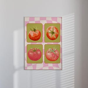 Watercolor Tomatoes Kitchen Art Print