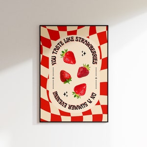 Strawberry Art Print: Summer Kitchen Decor (Digital Download)