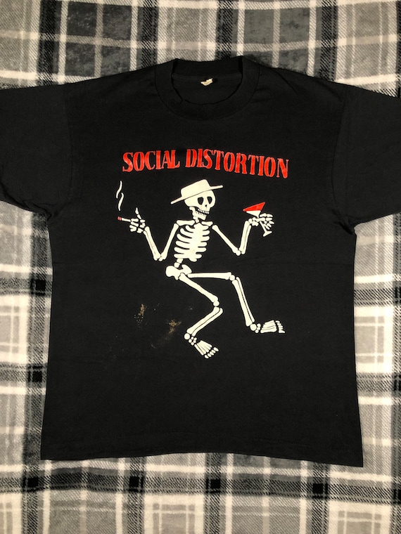 Social Distortion - Vintage 80s - Punk Rock Band Single Stitch T 