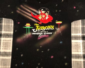 The Jetsons - Vintage 90s - Hanna Barbera 1990 - All Over Print AOP - Sci Fi Cartoon TV Show Single Stitch T Shirt - Size L