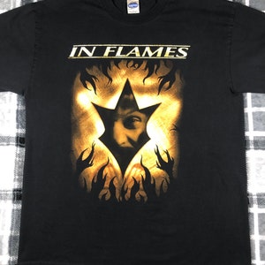 In Flames - Vintage - Reroute To Remain Tour 2002 - Swedish Death Metal Band Concert T Shirt - Size XL