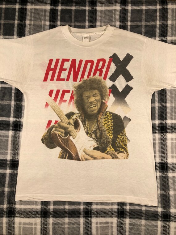 Jimi Hendrix Vintage 80s Psychedelic Rock Band Guitarist Single 