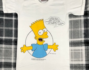 The Simpsons - Vintage 90s - Bart Simpson - Classic Cartoon Animated TV Show Single Stitch T Shirt - Size Youth M (10/12)