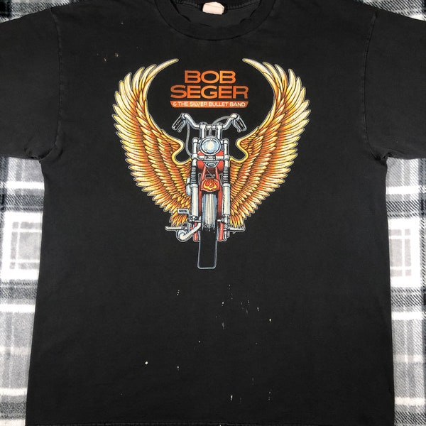 Bob Seger - Vintage 90s - North American Tour 1996 - Rock Band Concert Thrashed Distressed T Shirt - Size XL