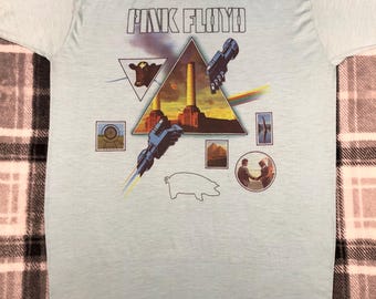 Pink Floyd - Vintage 70s - Animals 1977 - Rock Band Single Stitch T Shirt - Size L