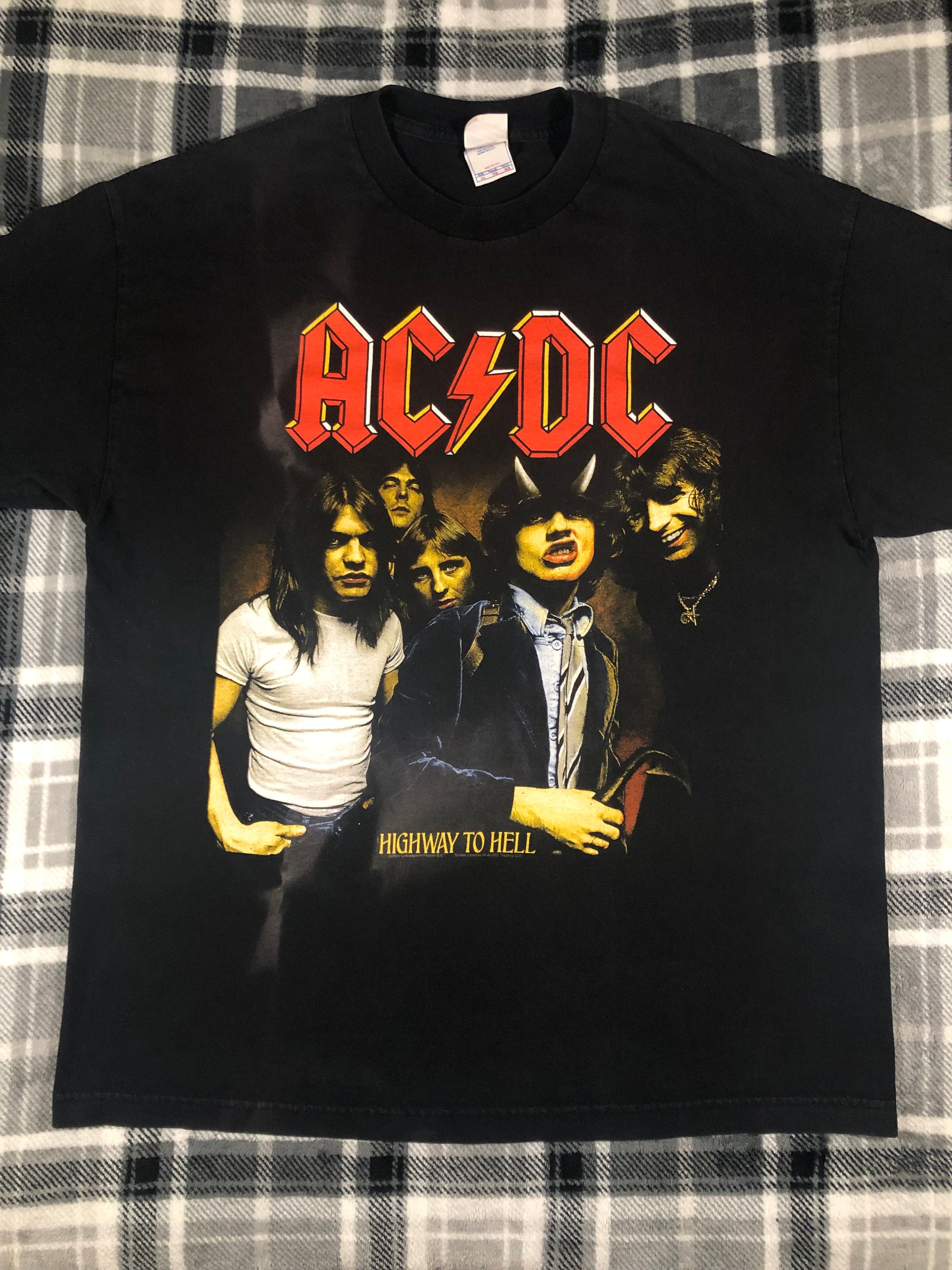 ACDC HIGHWAY TO HELL バンドTシャツ グリーン S エーシーディーシー AC/DC Tシャツ 地獄のハイウェイ 公式 ACDC