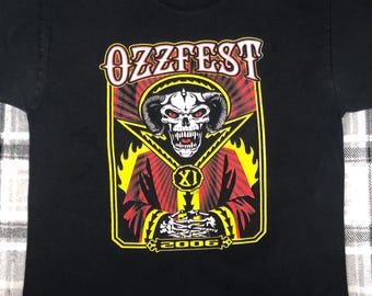 Large Vintage Ozzfest 2001 Metal Festival T-shirt Men's