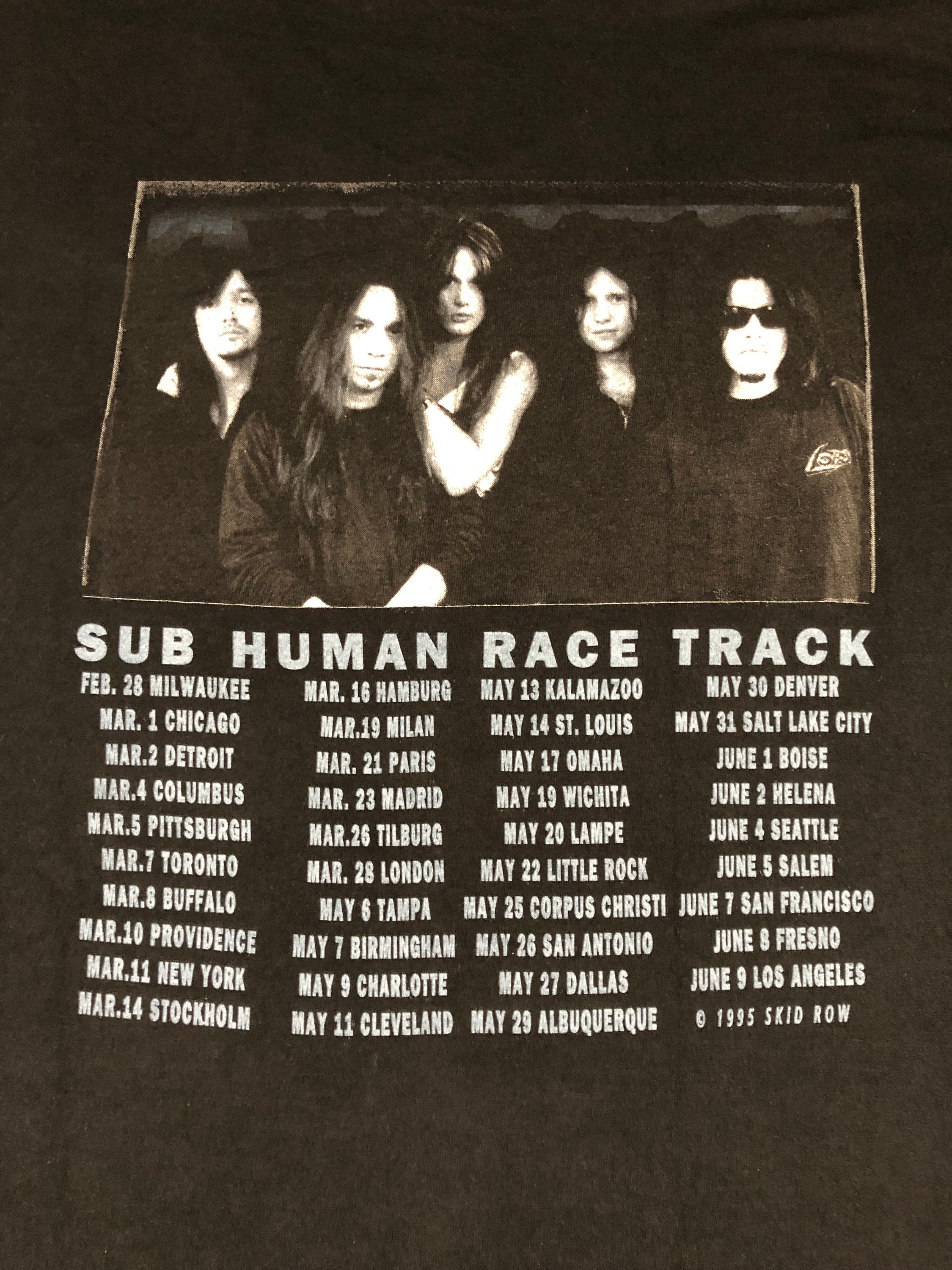 Skid Row - Vintage 90s - Subhuman Race Tour 1995 - Metal Rock Band