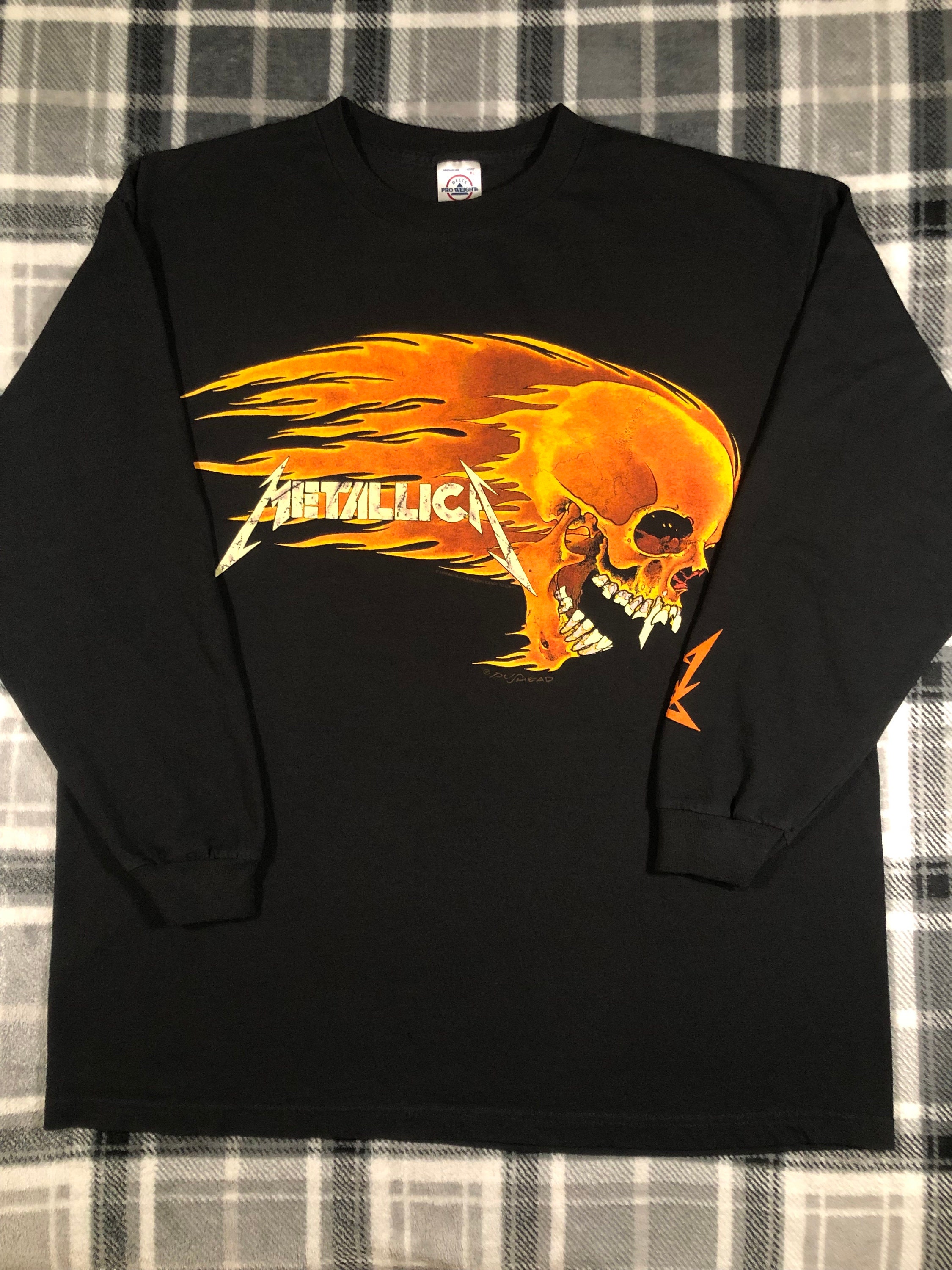 Metallica - Vintage 90s - Flaming Skull Pushead Art - Thrash Metallica - Vintage 90s - Flaming Skull Pushead Art - Thrash