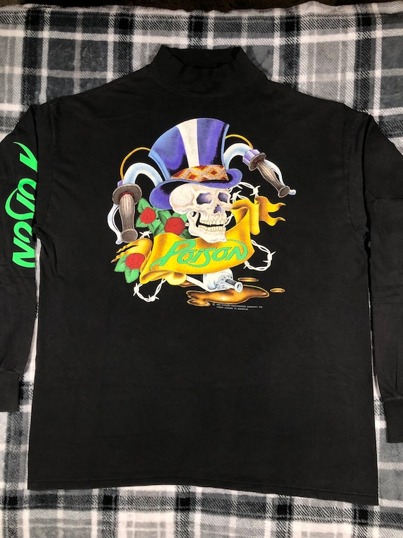 Poison - Vintage 90s - Metal Hard Rock Band Long Sleeve T Shirt