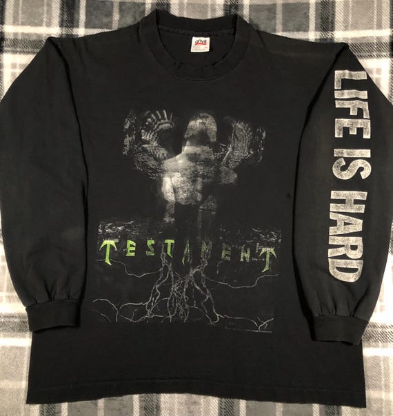 90s Testament バンドTシャツ ヴィンテージ Testament - Vintage 90s - Life is Hard - Thrash Metal Hard Rock